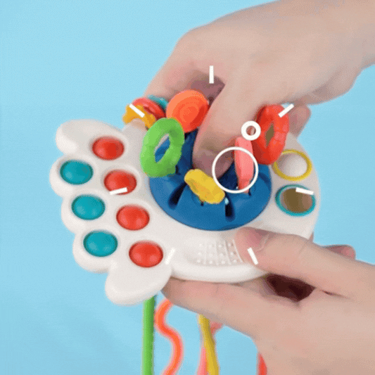 KidJoyBox Silicone Pull & Play Sensory Toy – Baby Activity Toy for Little Hands